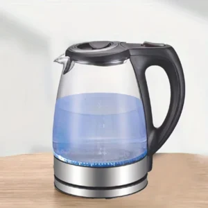 Electric Kettle with Stainless Steel Filter and Inner Lid, 1200W Wide Opening 1.7L Glass Tea Kettle & Hot Water Boiler