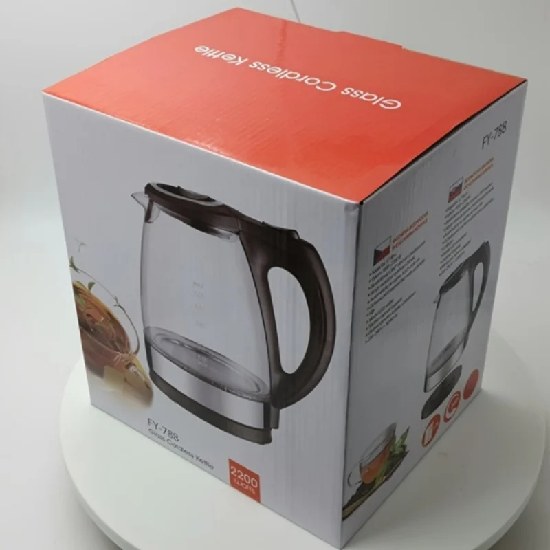 Electric Kettle with Stainless Steel Filter and Inner Lid, 1200W Wide Opening 1.7L Glass Tea Kettle & Hot Water Boiler - Image 4