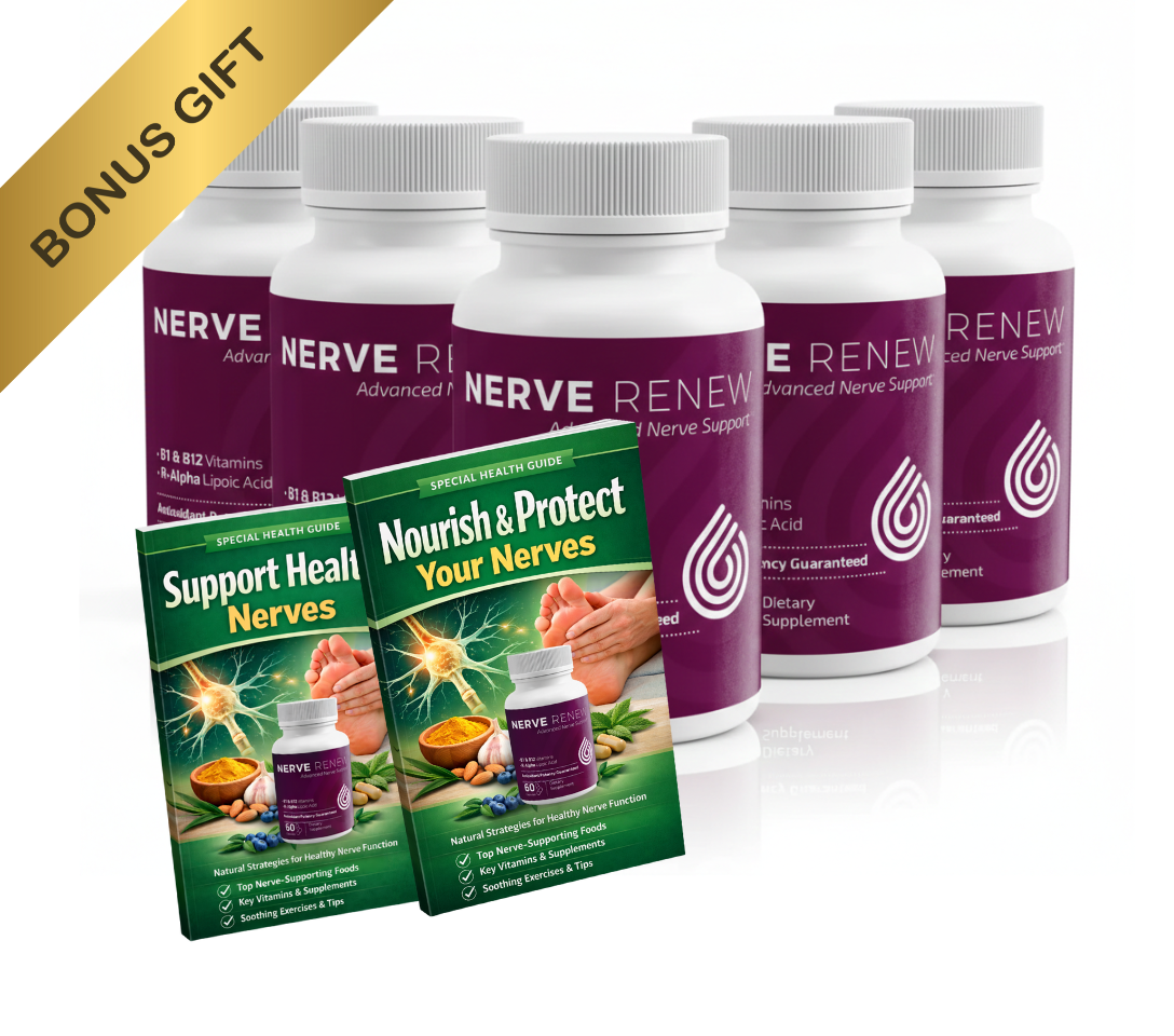 6 MONTH SUPPLY of Nerve Renew + 2 FREE Bonuses!